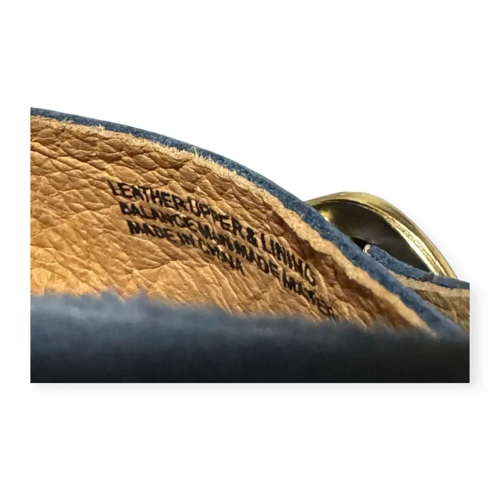 Born Boho Sandals Miarra Women's Blue Leather Slide Sandal Size 8M Casual Buckle
